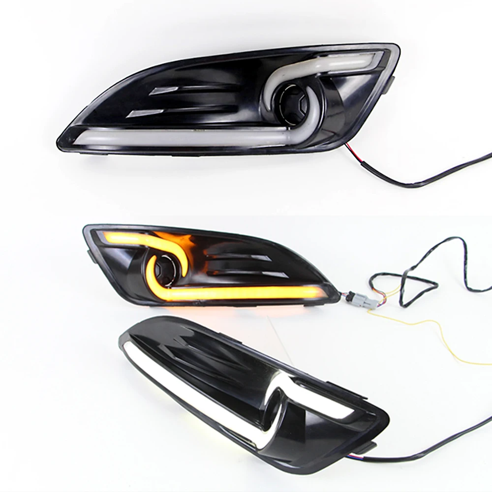 1 пара автомобильных мигающих дневных ходовых огней для Ford Fiesta 2013 2014 2015 2016
