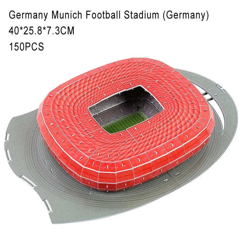 DIY 3D Puzzle Jigsaw World Football Stadium European Soccer Playground Assembled Building Model Puzzle Toys for Children GYH