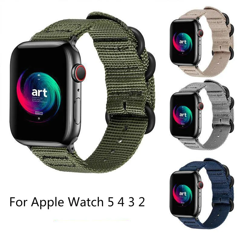 Ремешок для Iwatch 5 4 3 2 нейлоновый браслет 40 мм 38 44 42 спортивный тканевый ремешок