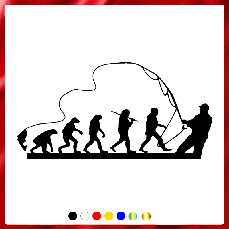 

40489# Die-Cut Vinyl Decal Fisherman Evolution Car Sticker Waterproof Auto Decors on Car Body Bumper Rear Window