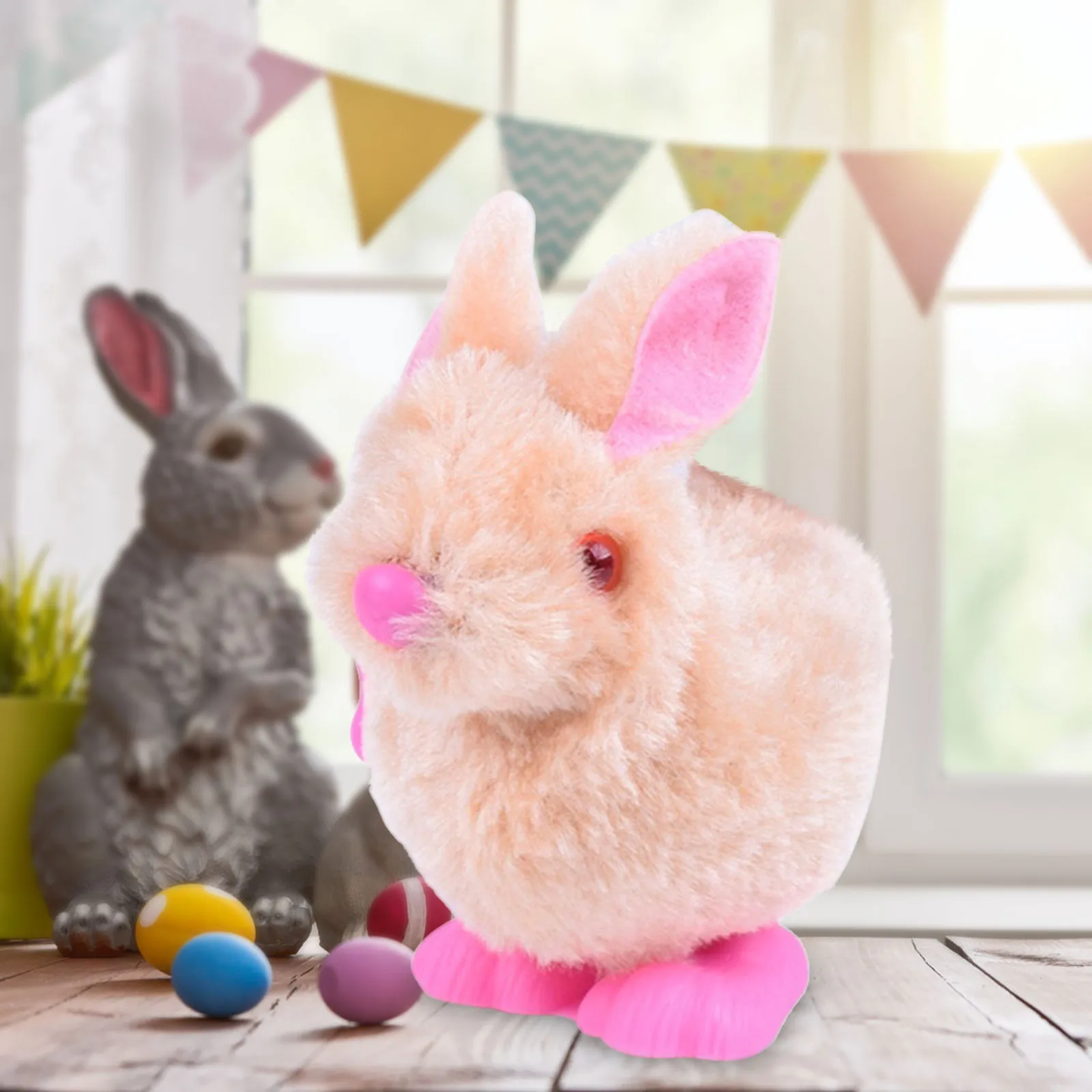 

Kids Toys Pluh Bunny Toys Infant Child Stuffed Toys Hopping Wind Up Easter Gift