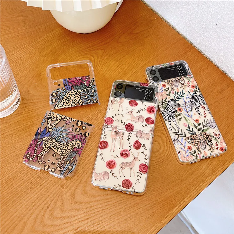 

For Samsung Galaxy Z Flip 3 case for F7110 case transparent hard shell couple protection case