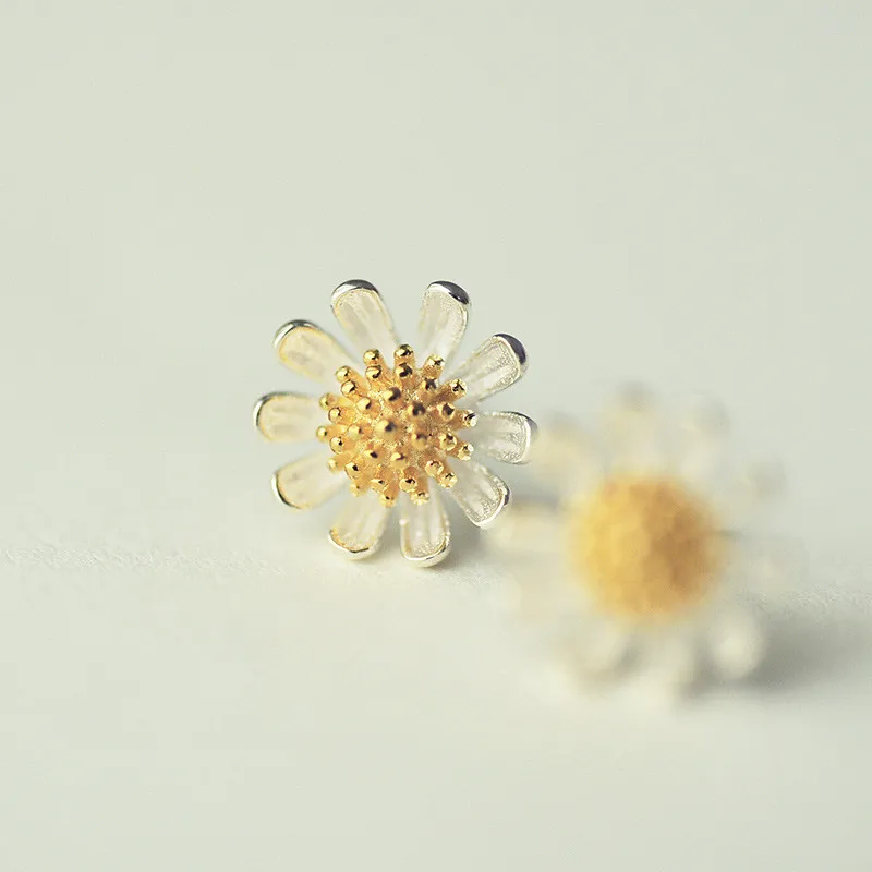 1 пара/лот антиаллергенные серебряные серьги гвоздики с цветком женские