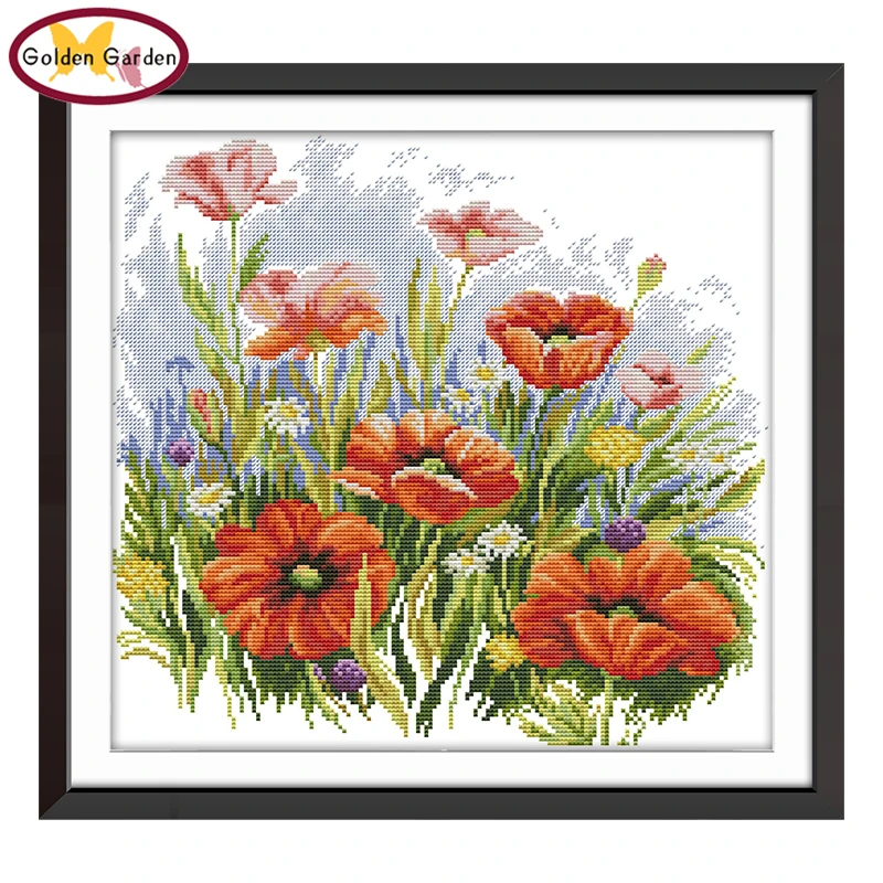 Цветок GG китайские штампованные узоры для вышивки крестиком наборы рукоделия