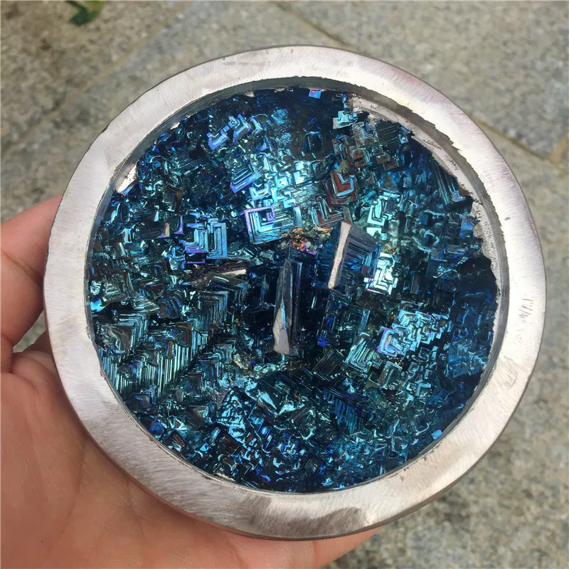 

Beautiful Mineral Specimen blue Bismuth Bowl Crystal Iridescent Minerals Rocks Home furnishing articles 1pcs