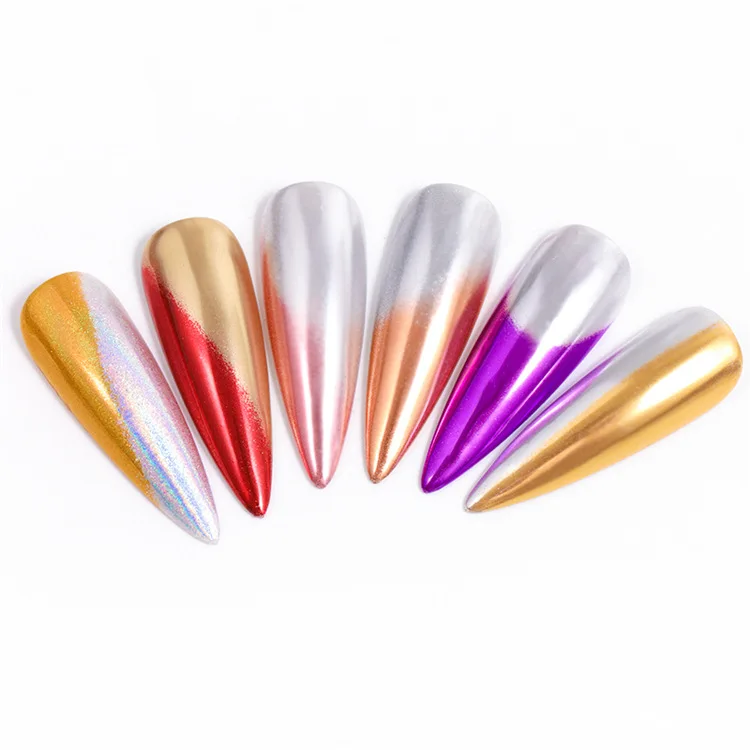 

6 Colors Aurora Solid Powder Air Cushion Magic Pen Nail Art Laser Magic Mirror Effect Phantom Nails Pen Manicure Tools