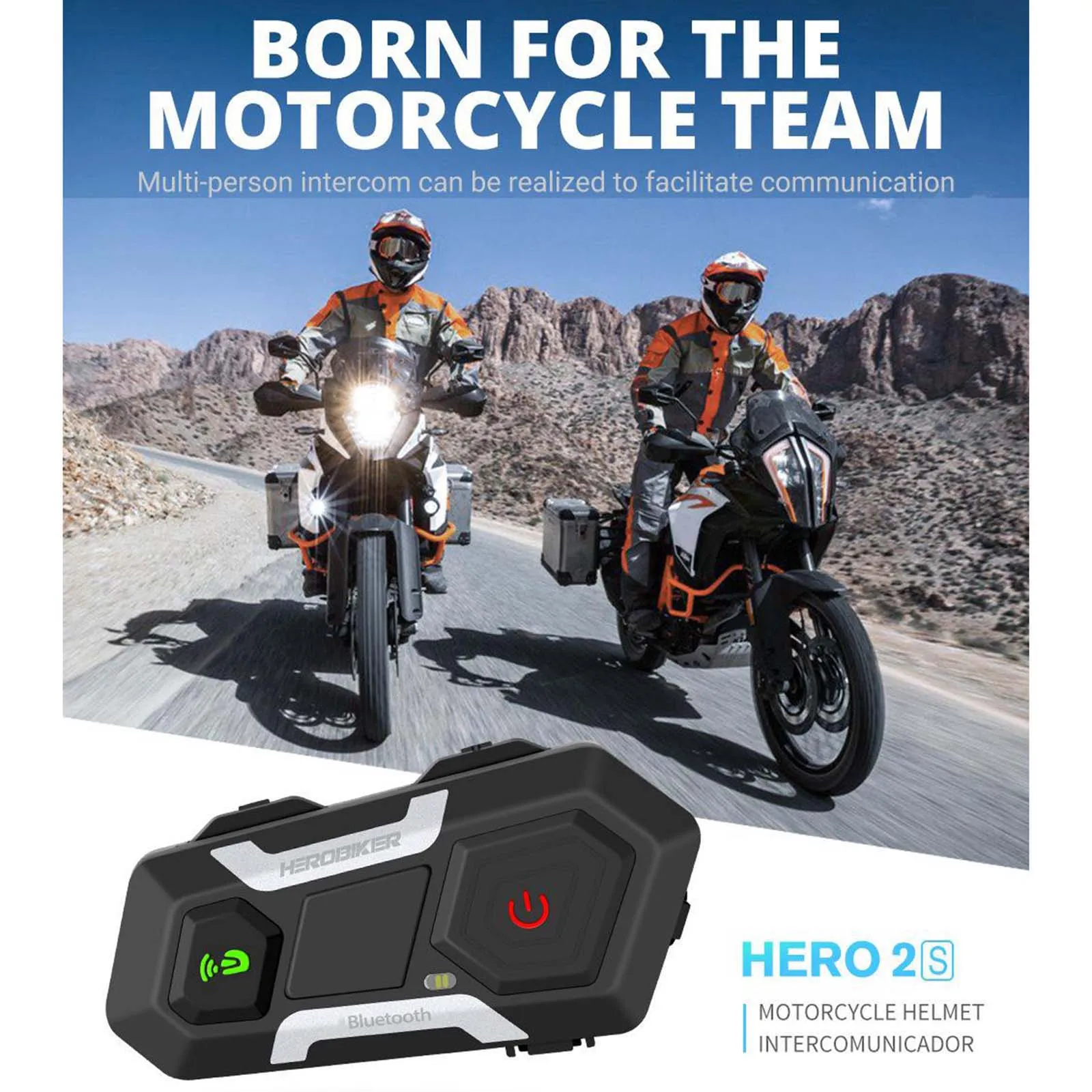 Motorcycle Intercom 1200M Bluetooth Headset for Helmet Soft Mic Handsfree