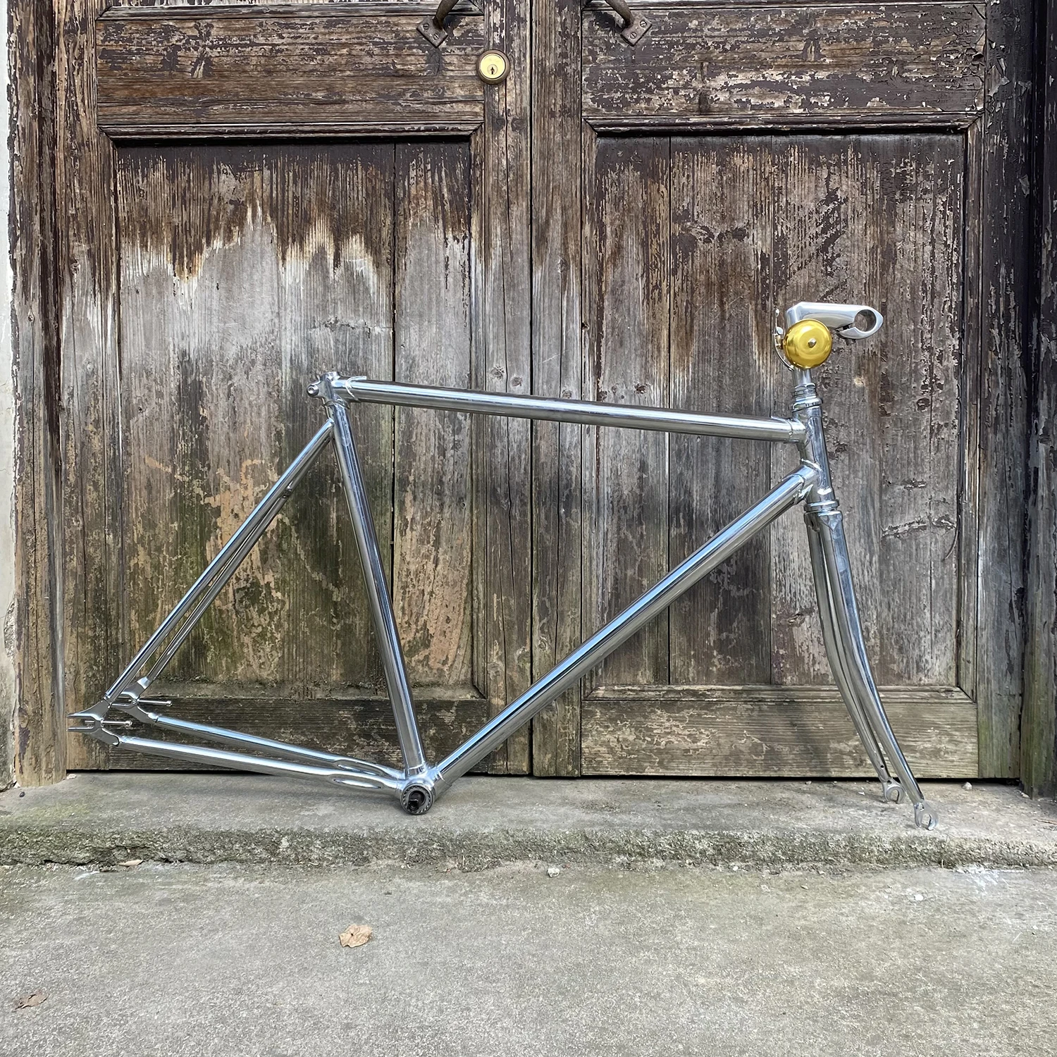 

vintage bike frame 52cm fixed gear bike frame with lug sliver Single speed fixie bike frame include stem and BB