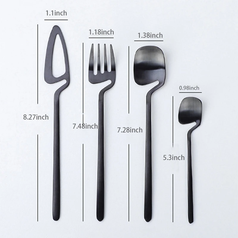 

Matte Cutlery Set,Stainless Steel Dinner Tableware,Flatware Set,Knife Fork Spoon Dinnerware Set Party Set(4 PCS)
