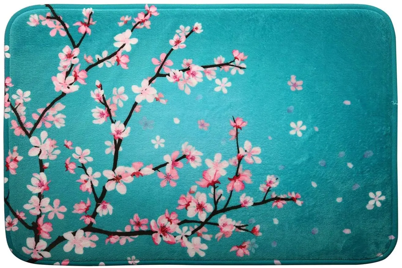 Штора для душа с цветком вишни и коврик ванной штора из цветочной ткани цветами