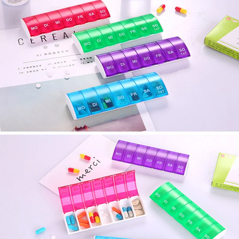 Чехол для таблеток 7 дней коробка с зажимом органайзер чехол разветвитель