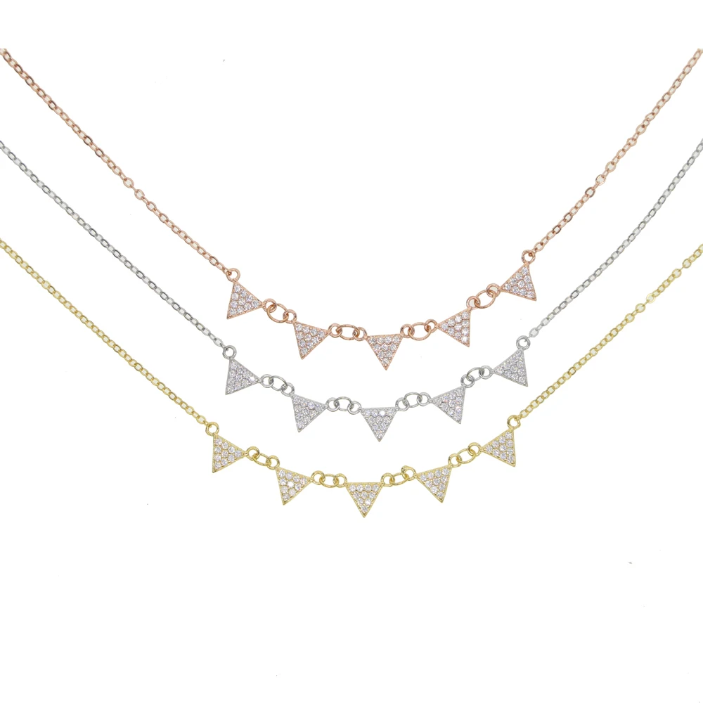 Цепочка женская короткая из серебра 925 пробы с фианитами | Украшения и аксессуары