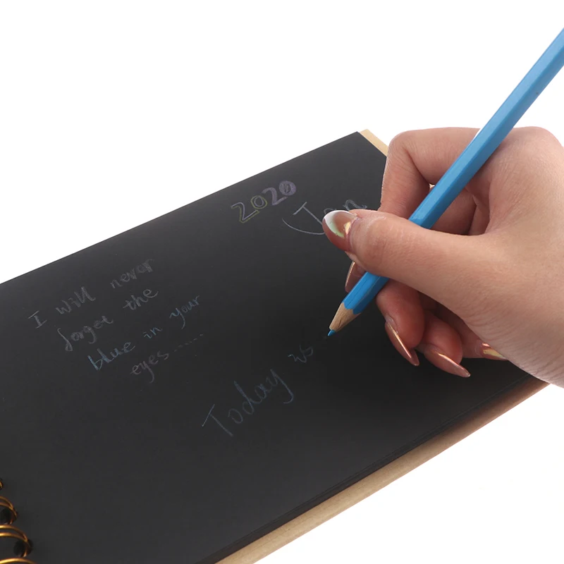 Альбом для фотографий 80 /100 черных страниц книги с памятью А4/А6 Крафтовая бумага