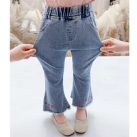 spring autumn girls jeans childrens pants new casual pants girls baby slim stretch flared pants 0 6y