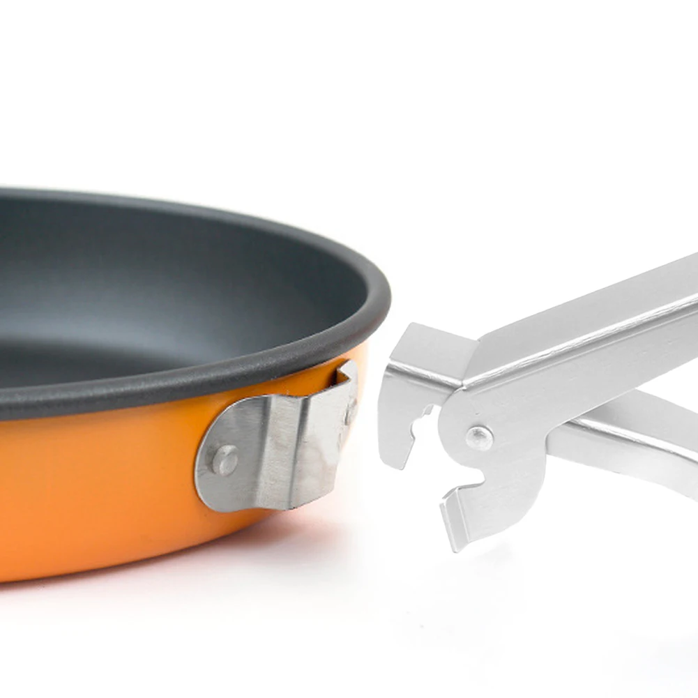 

Portable Tongs Outdoor Picnic Barbecue Aluminum Frying Pan Hand Set Of Anti-Scalding Non-Porous Pot Holder Picnic Kitchen