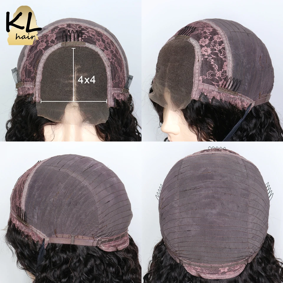 180% вьющиеся передние парики из человеческих волос на сетке натуральные черные