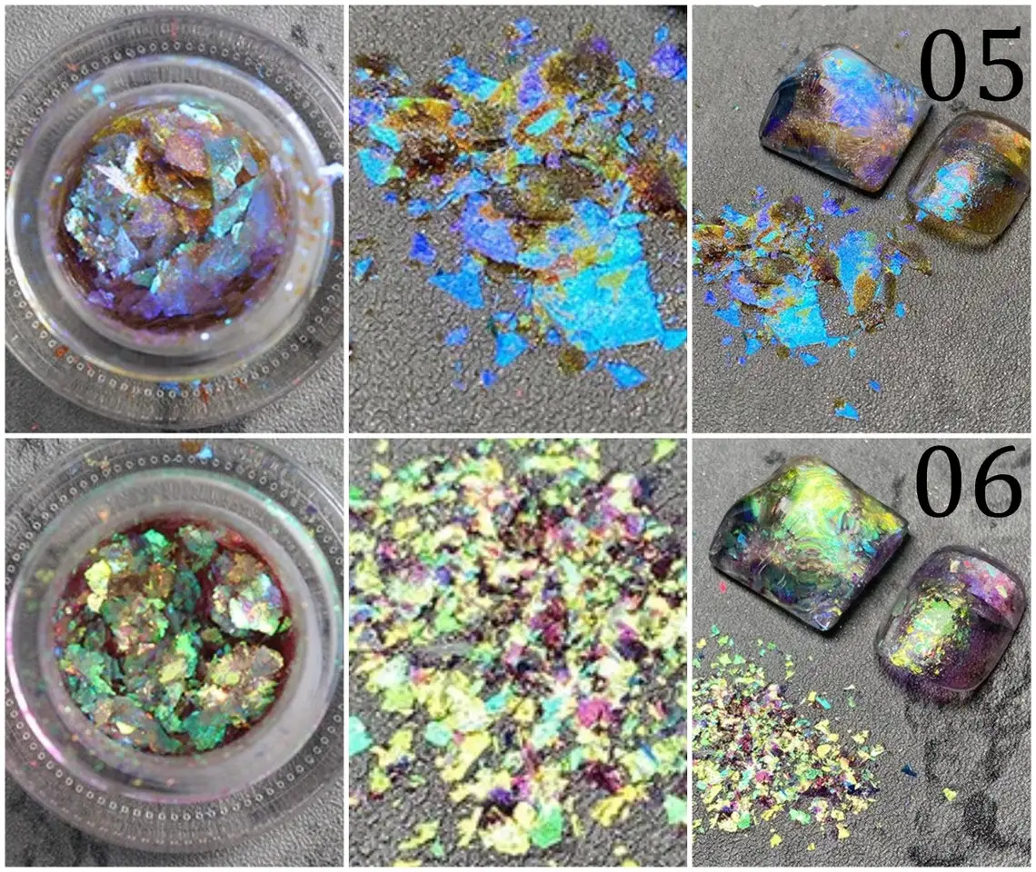 Хамелеон Duochrome чешуйчатый Блестящий зеркальный порошок для дизайна ногтей