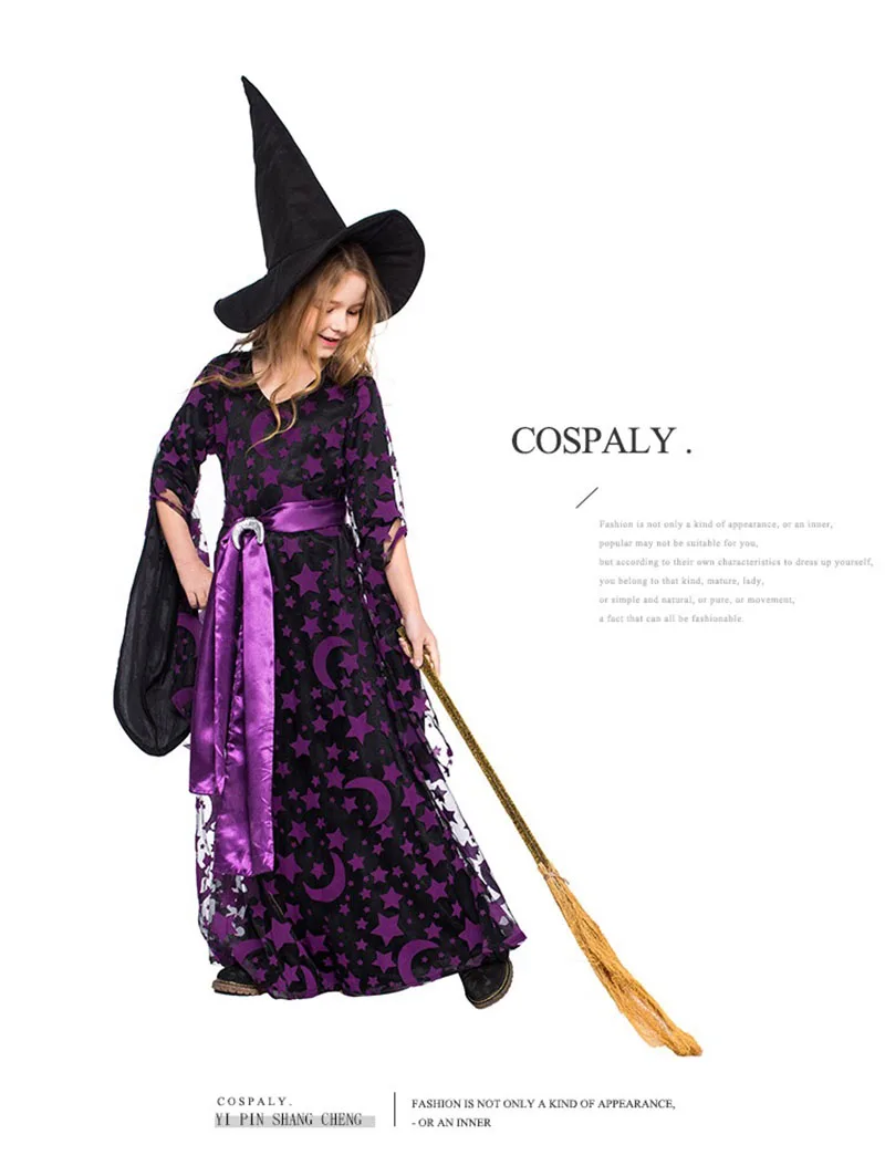 Магический костюм ведьмы на Хэллоуин для девочек подростков детский маскарадный