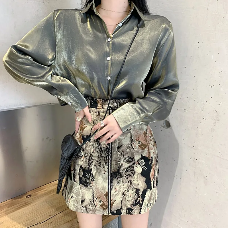 Юбка-карандаш женская с вышивкой винтажная Клубная мини-юбка мультяшным принтом