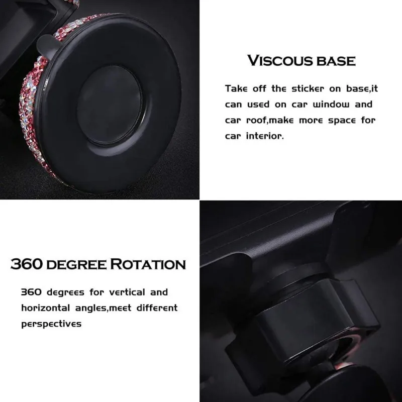 

360 Degree Car Phone Holder For Car Dashboard Auto Windows Air Vent with DIY Crystal Diamond Type Universal Crystal Bracket
