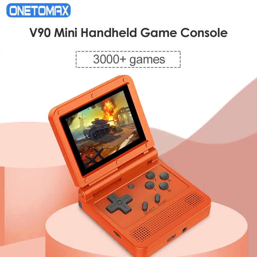 

V90 Retro Flip Handheld Game Console 3.0 inch IPS Handheld Player 3000 Classic Games Pocket Mini Video Games Boys Gift