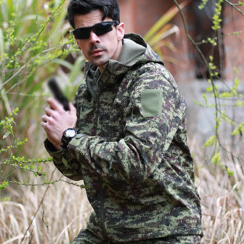 RU camo Тактическая куртка мужская военный камуфляж для вылазок Водонепроницаемая ветровка из мягкой ткани мужская зимняя теплая флисовая куртки летчиков охотничья одежда - Color: RU camo