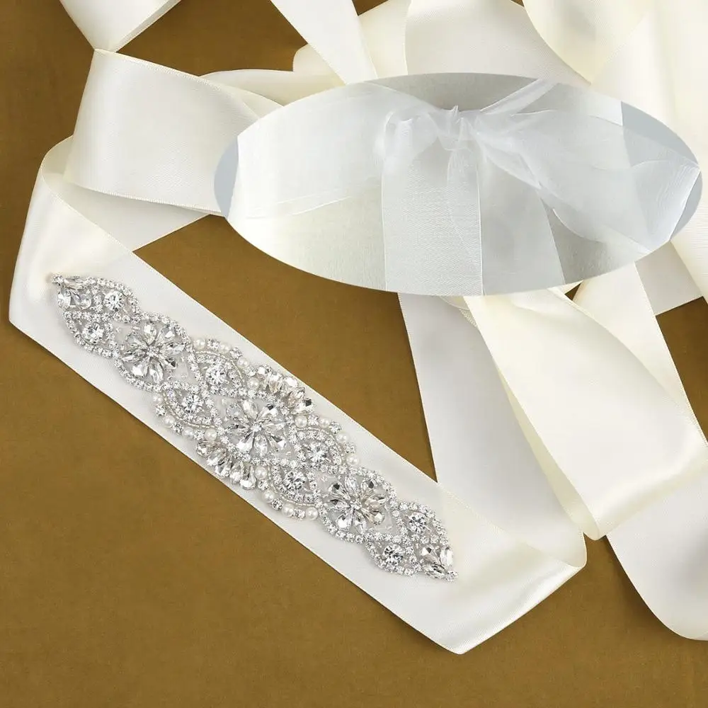 Женское свадебное платье невесты с кристаллами пояс украшениями Лента Свадебная