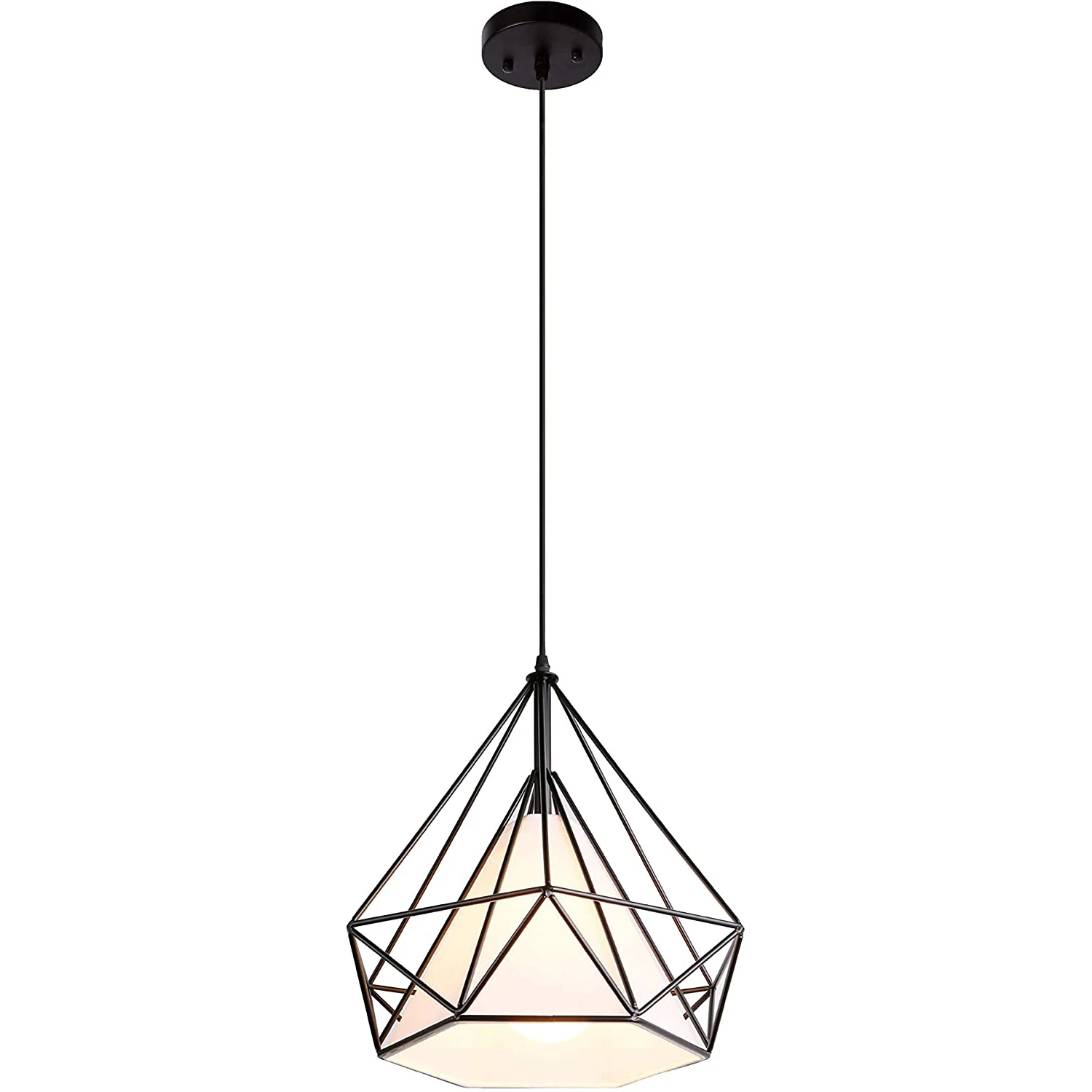 

Pendant Light Modern E27 Warm Chandelier LED Lamp Black Iron Hanging Cage Vintage Loft Retro Dining Room Restaurant Bar Counter