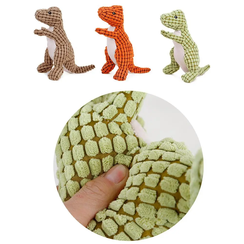 Симпатичная вокальная игрушка для собаки укуса большой динозавр плюшевая