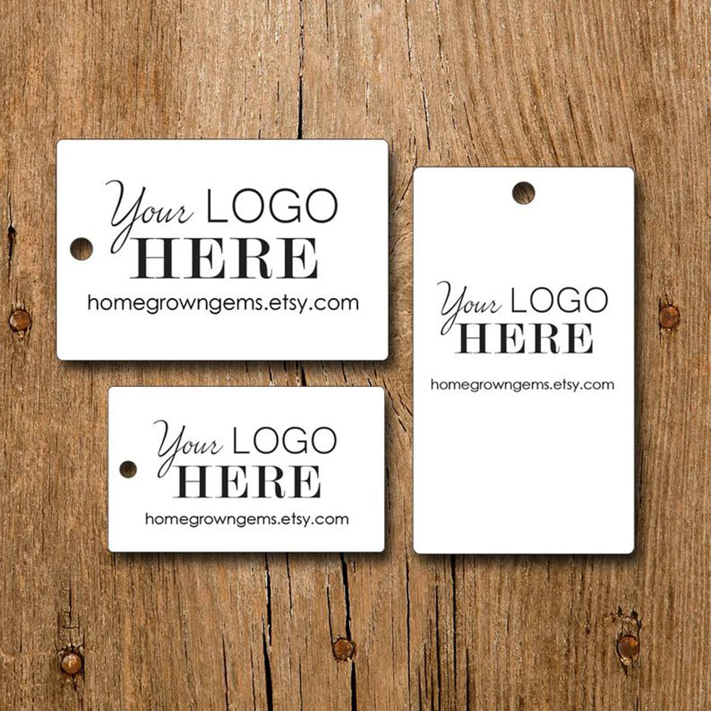 

Customized Rectangle Hang Tags - Your Logo and Text - Customized Price Tags Jewelry Hang Tags Labels