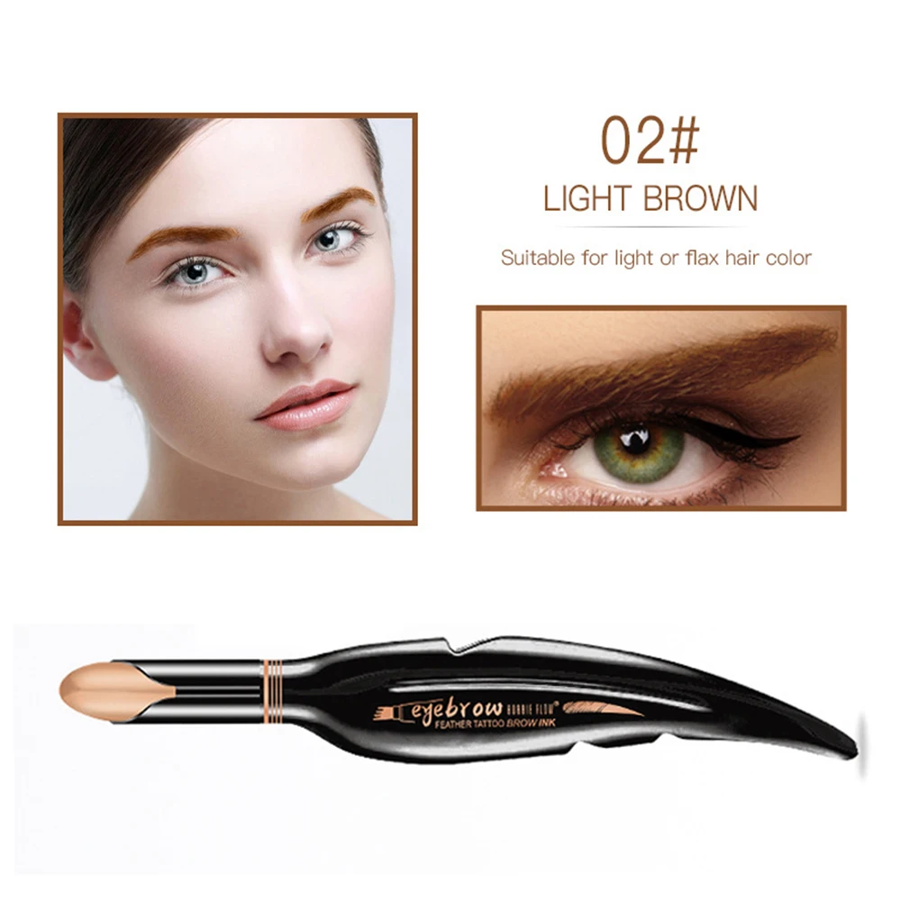 A-Light Brown 4D водонепроницаемый влагостойкий гель для бровей мгновенное волокно для бровей с кисточкой для бровей Профессиональный инструмент для наращивания макияжа глаз - Цвет: A-Light Brown