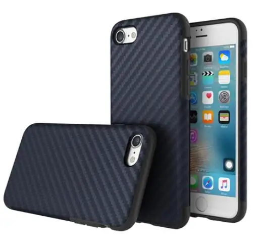 Чехол Rock из синтетического волокна для iPhone 7 Plus, мягкий чехол из углеродного волокна и ТПУ с магнитной задней крышкой, чехол для iPhone 7 с металлической пластиной, распродажа - Цвет: Dark Blue