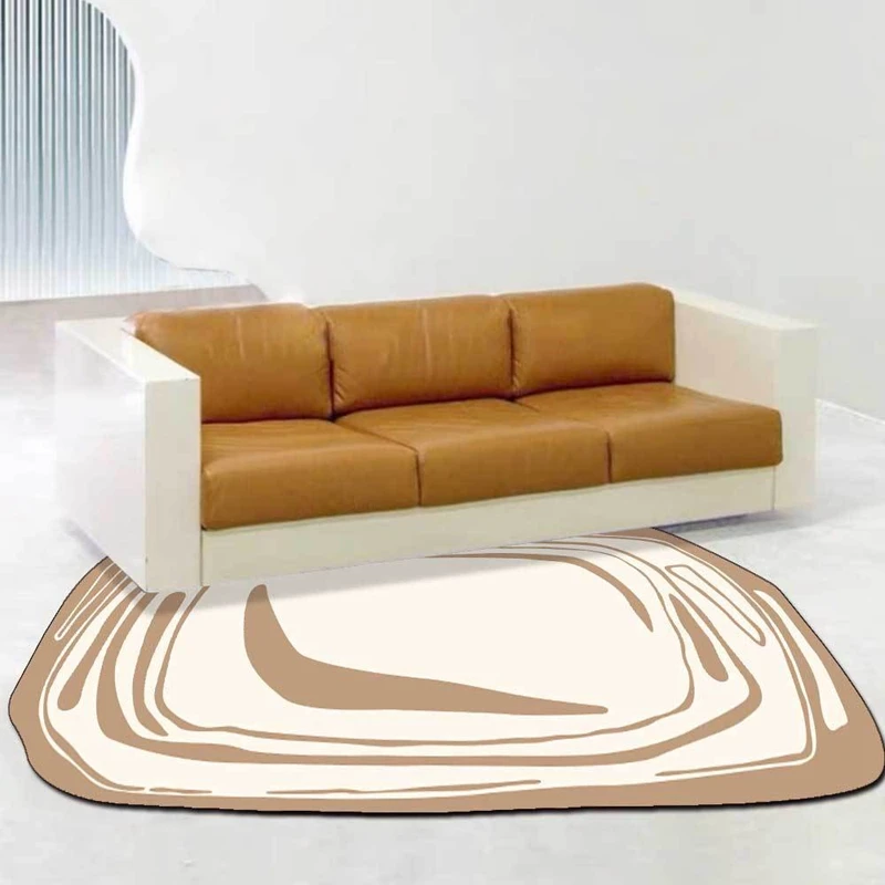 買取 モダンでミニマリストな幾何学的形状のベッドサイドエリア,クリエイティブなフロアマット,書斎,コンピューター,ソファ,滑り止め用