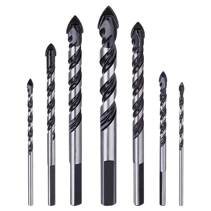 

7Pcs Tungsten Carbide Tipped Masonry Drill Bit Set For Porcelain Ceramic Tile Concrete Brick (3, 4, 5, 6, 8, 10, 12Mm)