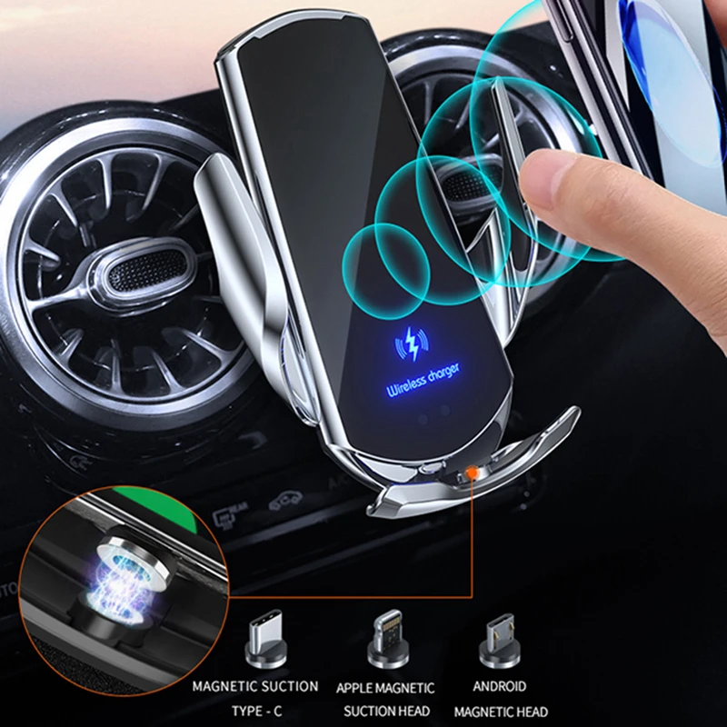 

Car Wireless Phone Charger Intelligent Infrared Induction Wireless Charging Mobile Phone Holder GPS Navigation Bracket