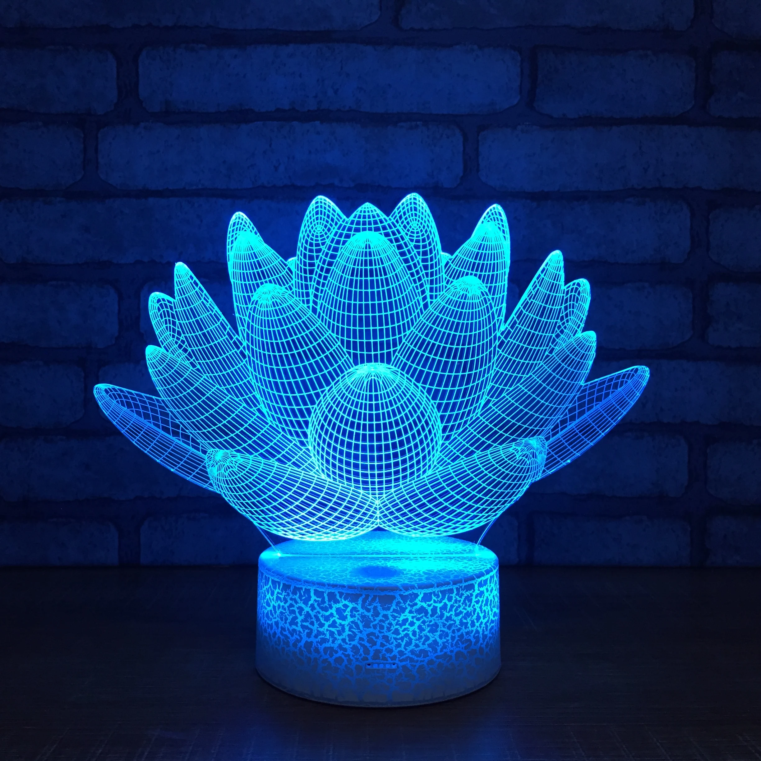

Lotus LED 3D Night Light 7 Color Change USB Table Desk Lamp for Kids Sleeping Bedroom Decorations