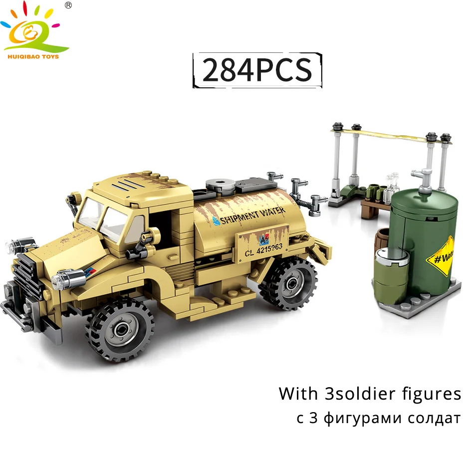 Игрушки 284 шт армия Канада WW2 Танк грузовик Miliary строительные блоки автомобиль