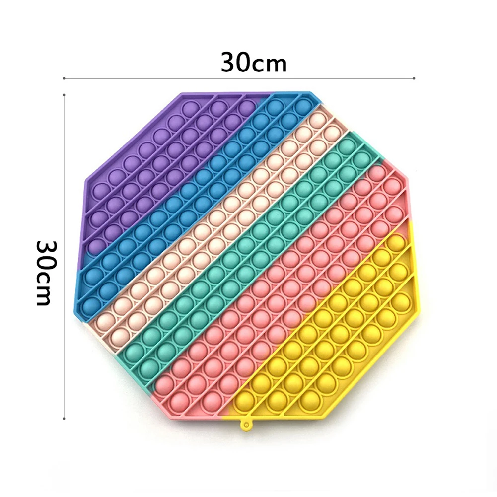 

Push Bubble Fun Toys Sensory Decompression Toys Rainbow Round Octagonal Luminous Regular Children's Educational Gadgets Toys