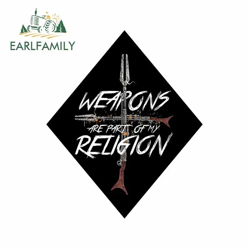 

EARLFAMILY 13cm x 10.6cm for Weapons Religion Waterproof Decal Decoration Anime RV Trunk Occlusion Scratch Windows Car Stickers