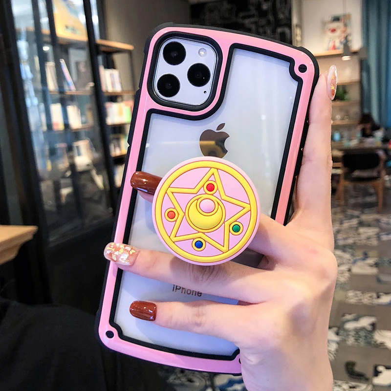 Многоцветный Для iphone XS Max X XR Sailor moon sakura melody полное покрытие Броня чехол для iphone 11 pro 8 plus 7 6S противоударный чехол+ подставка - Цвет: Многоцветный