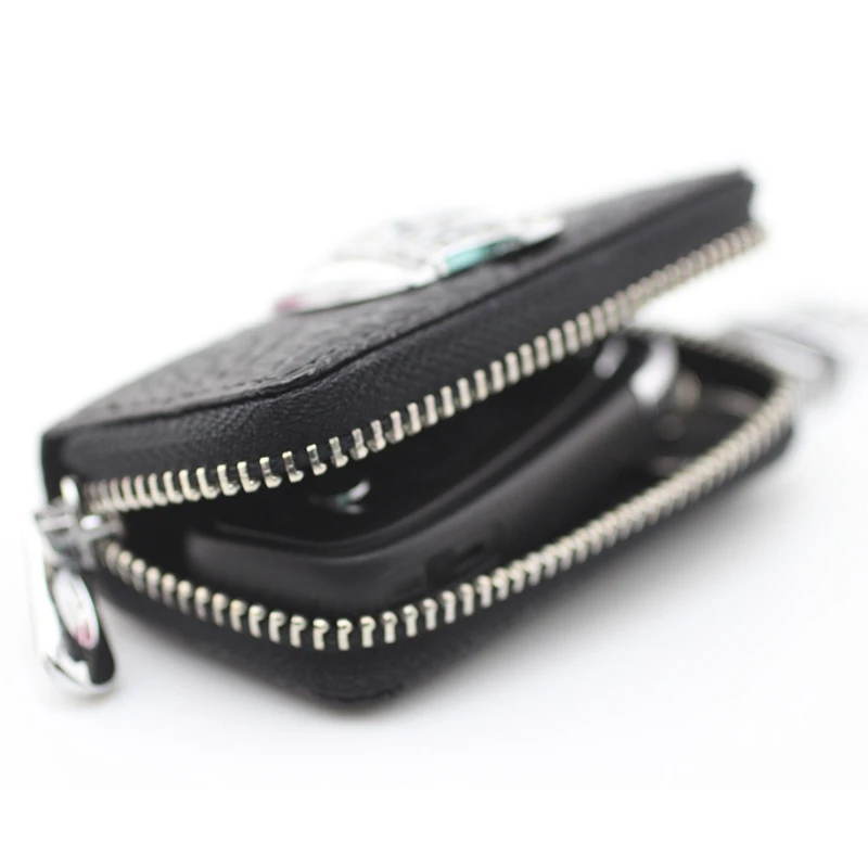

Car Crown Rhinestone Key Case Leather Crystal Crown Car Key Case Key Organizer Storage Bag Brief Zipper Auto Key Holder Covers