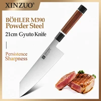 xinzuo 210mm nakiri gyuto bolher m390 powder steel butcher knife cleaver cutter filleting chef kitchen tools