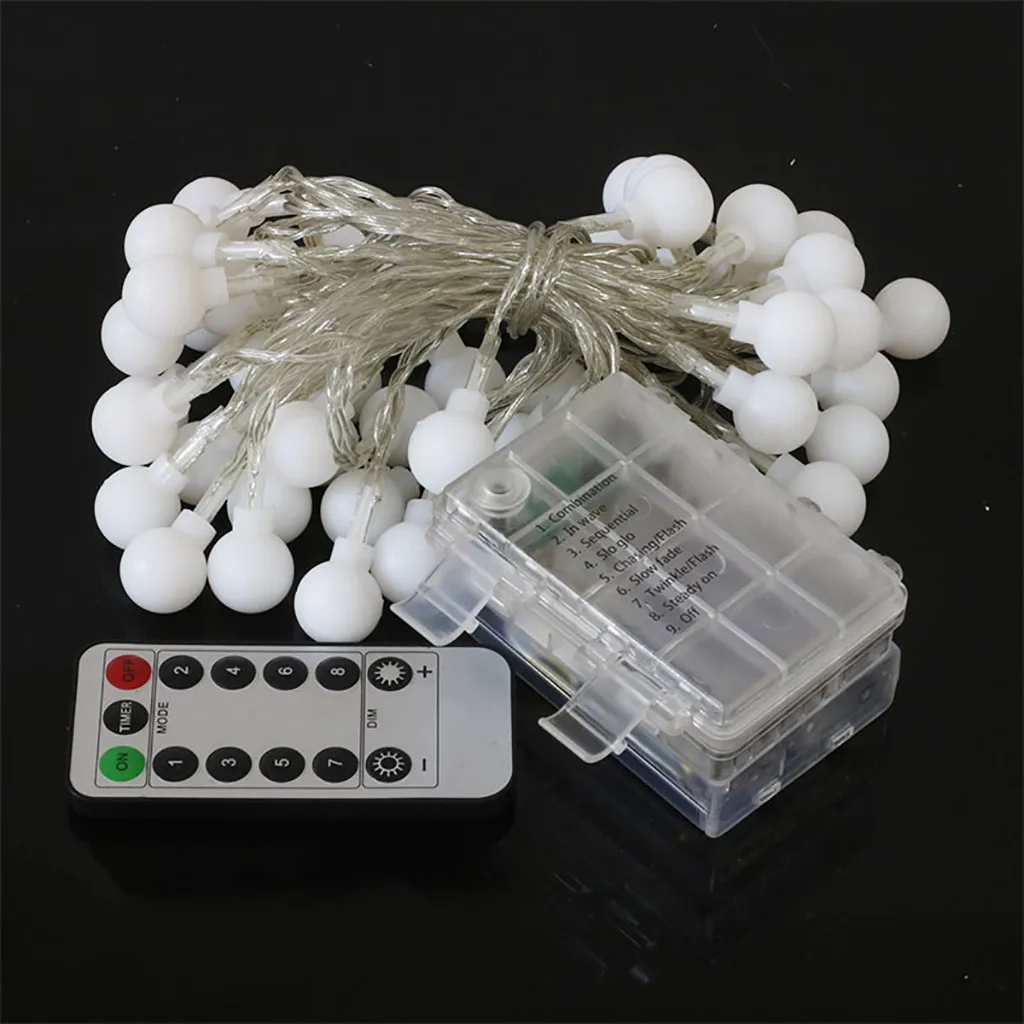 Сказочные светодиодные гирлянды рождественские круглые Бальные лампы для