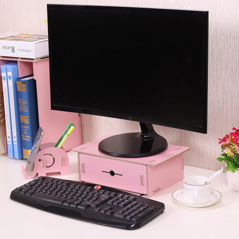 Офисные принадлежности органайзер для хранения монитора стойка деревянный с