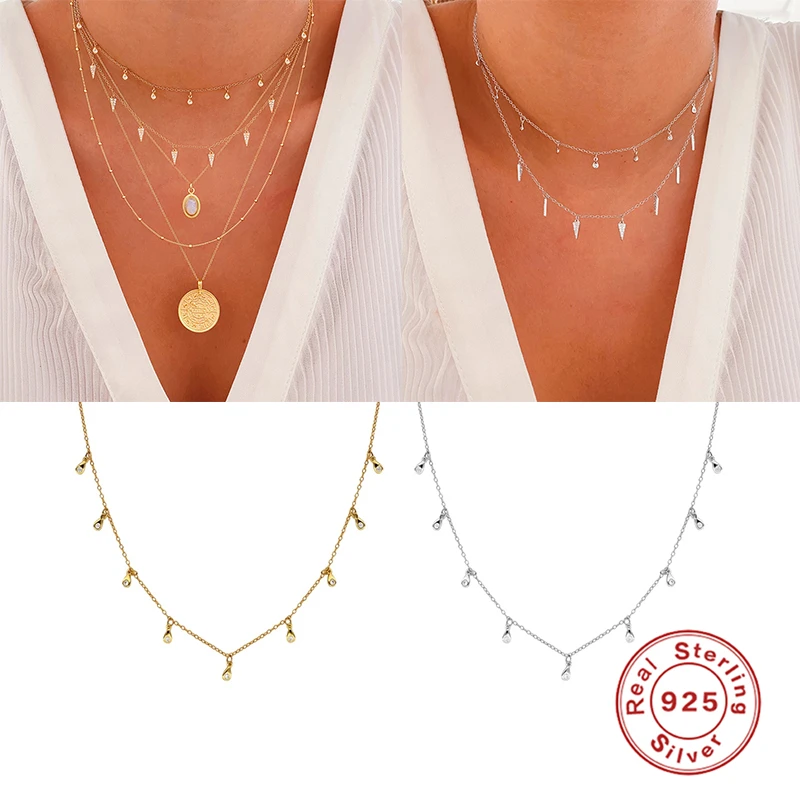 Ожерелье из серебра 925 пробы с подвеской в виде капли воды для влюбленных пар на