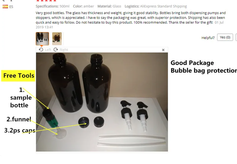 Бутылки из янтарного стекла объемом 8 унций с насосом (2 шт. в упаковке) Зеркальные