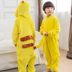 Детский костюм для вечеринки на Хэллоуин для мальчиков и девочек, желтый костюм с капюшоном в виде животного из мультфильма аниме, костюм для косплея, толстовка на молнии, комбинезон, Пижама