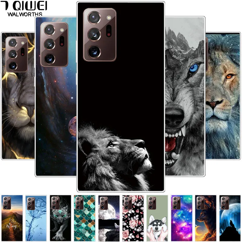 

For Samsung Note 20 Ultra Case Note20 Silicone Soft Lion Wolf Back Cover For Samsung Galaxy Note 20 / S20 Ultra phone Case TPU