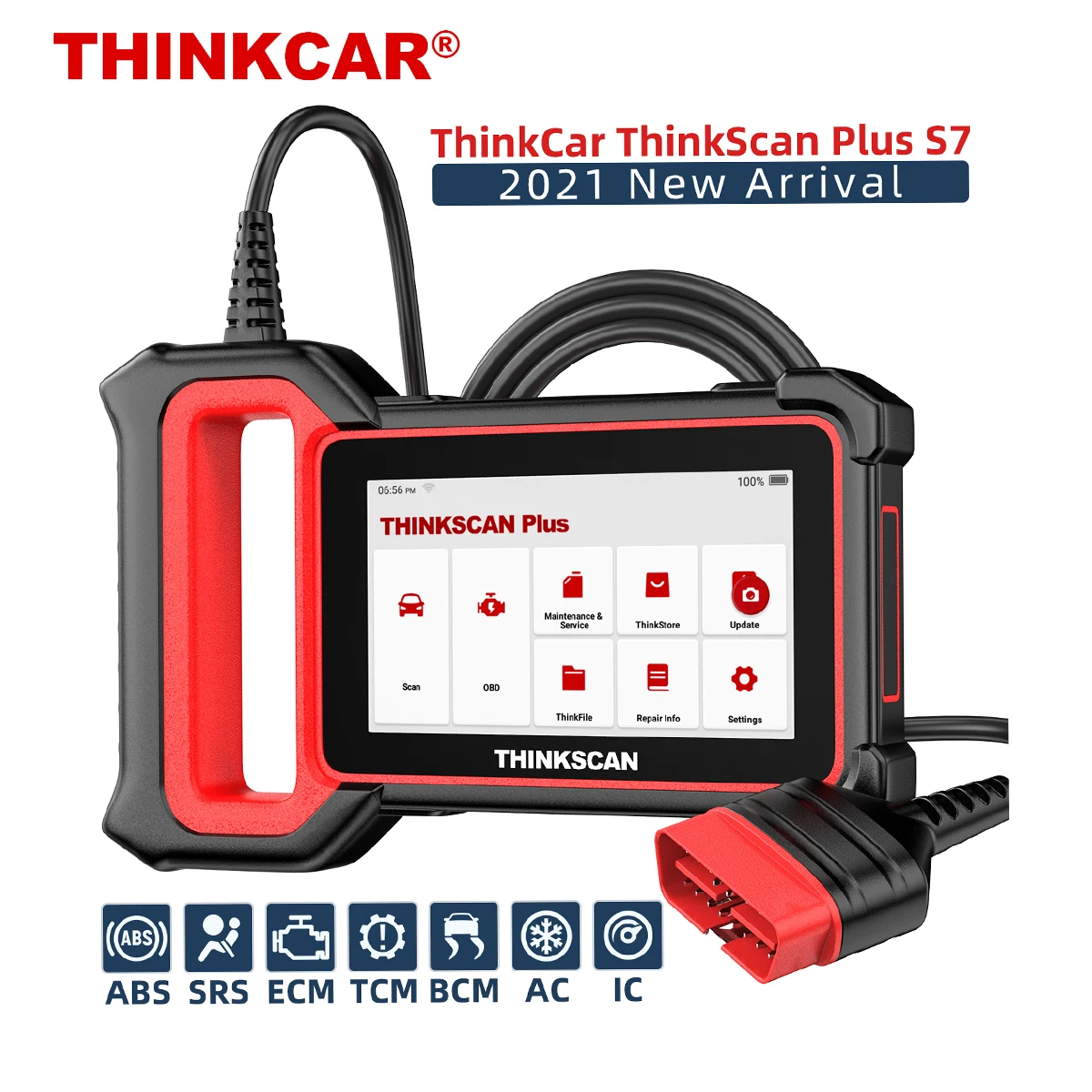 Сканер THINKCAR Thinkscan Plus S7 OBD2, Мультисистема сканирования SAS SRS DPF Сброс, считыватель кодов OBD2, Автомобильный сканер, диагностический инструмент