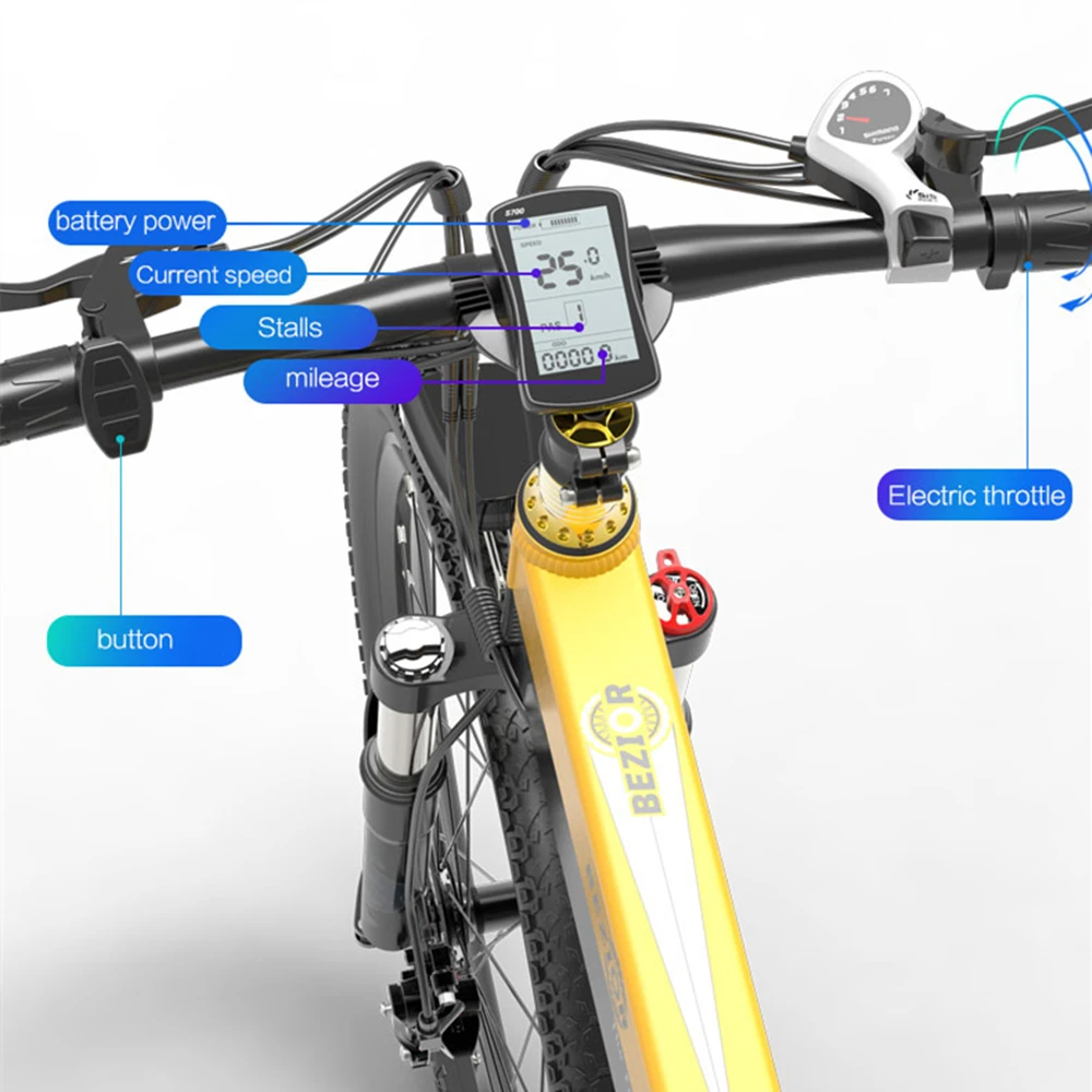 

EU Warehouse BEZIOR X500PRO 26 Inch Folding EBike Removable Battery Mountain E Bike MTB 500W 100KM Moped Electric Bicycle Rower